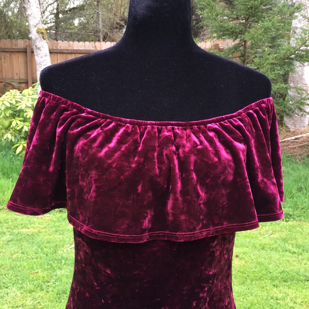 Forever 21 Burgundy Velvet Dress - Picture 3 of 8